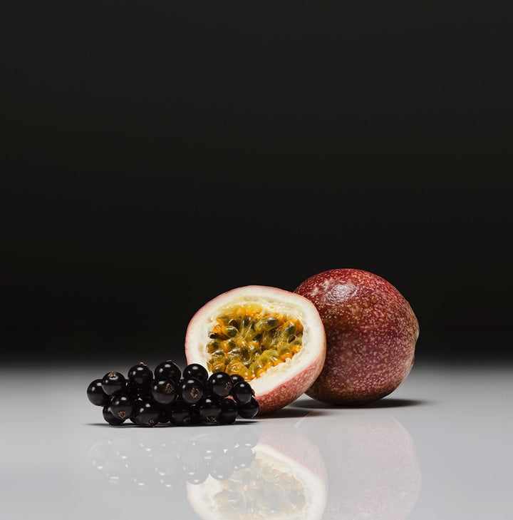 maybe an image about Blackcurrant & Passion Fruit