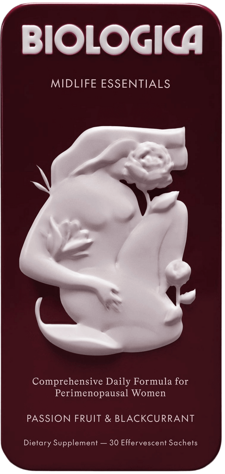 Biologica Midlife Essentials Passion Fruit & Blackcurrant flavor tin packaging